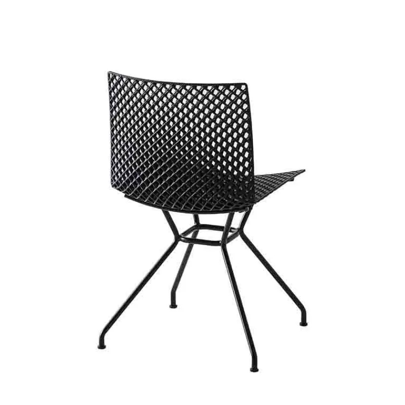 Fuller TC Chaise design italien microperforée avec pieds en métal> Chaise Pour Chambre|Chaise De Cuisine