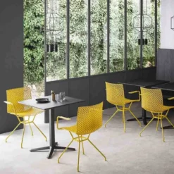 Fuller TCS Chaise design italien avec accoudoirs et coque microperforée> Chaise De Cuisine|Chaise De Salle à Manger