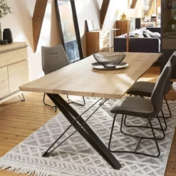Couture Fusion Table design industriel extensible pieds en X> Table De Salle à Manger