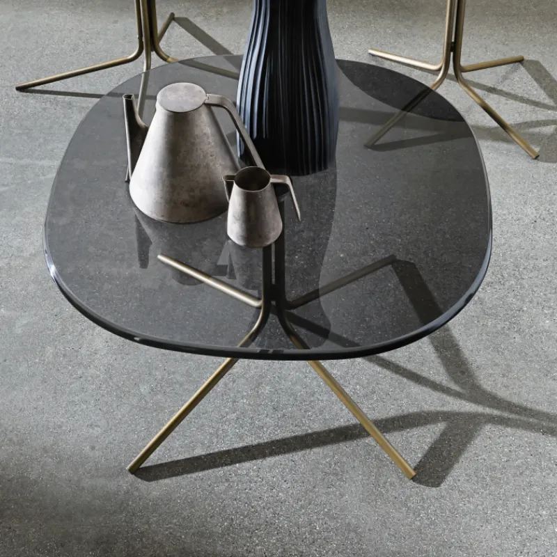 Sovet Italia Genius Table basse design en verre et métal> Table De Salon