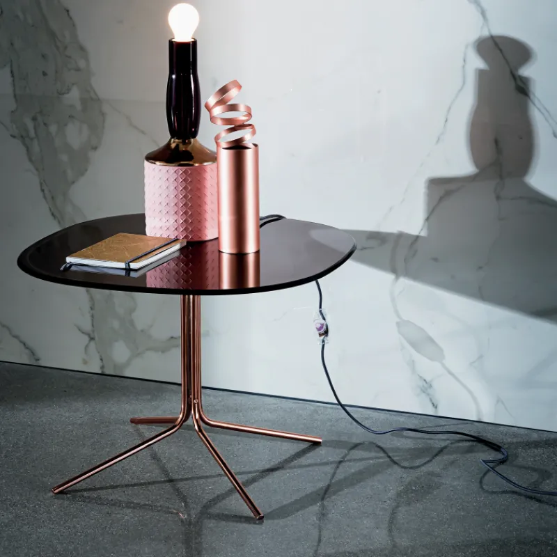 Sovet Italia Genius Table basse design en verre et métal> Table De Salon