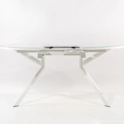 Giove Table ronde extensible en verre blanc><noscript><img width=