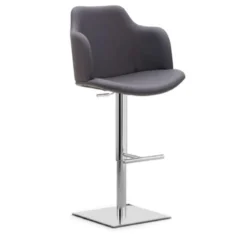 Peressini Glamour P Tabouret pivotant et réglable en hauteur avec accoudoirs et pied chromé> Tabouret Snack (assise +/- 65 Cm)|Tabouret De Bar (assise +/- 80 Cm)