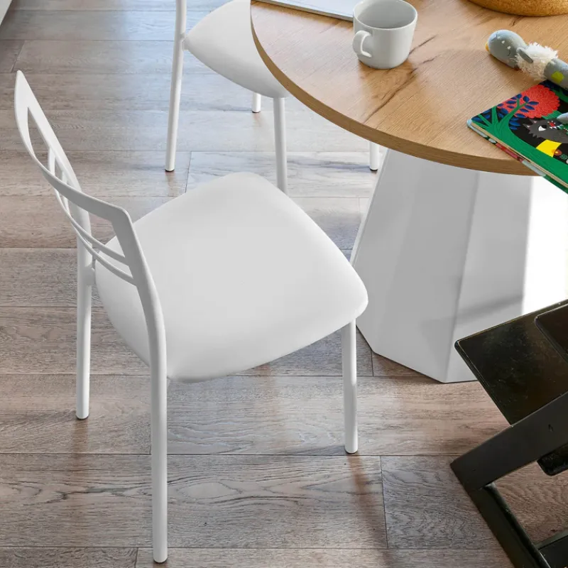 Go 1419 Chaise de cuisine rembourrée en synthétique et métal> Chaise De Cuisine