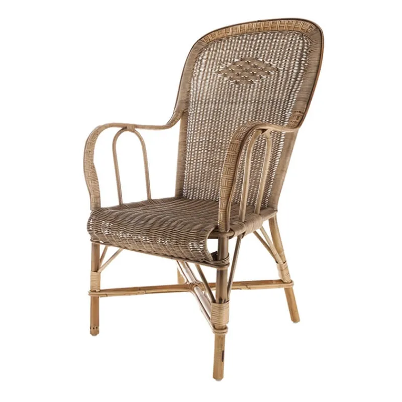 Kok Grand père MarcelFauteuil dossier haut en rotin vintage> Fauteuil De Salon