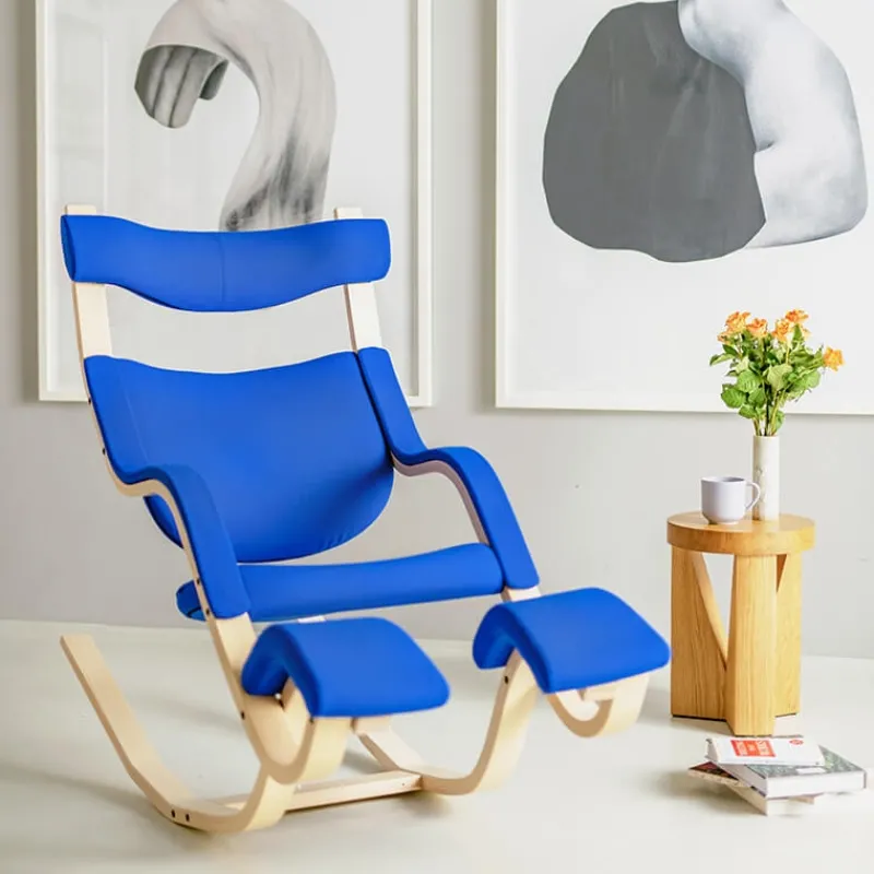 Varier Gravity ® Fauteuil de relaxation en tissu et bois> Chaise De Bureau|Fauteuil De Bureau