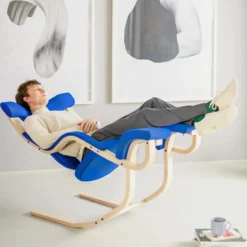 Varier Gravity ® Fauteuil de relaxation en tissu et bois><noscript><img width=