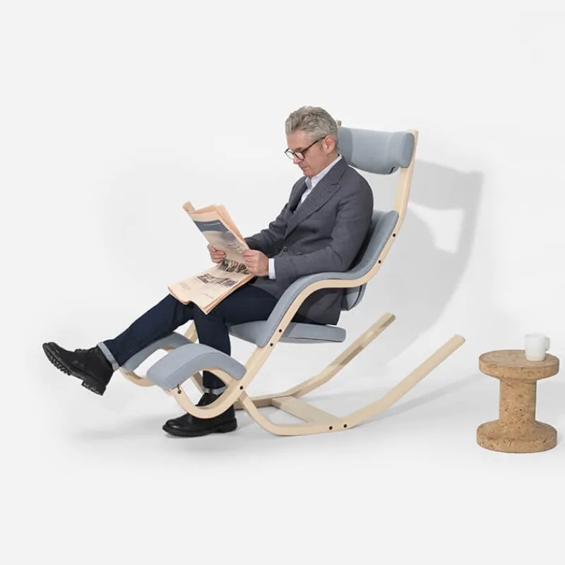 Varier Gravity ® Fauteuil de relaxation en tissu et bois> Chaise De Bureau|Fauteuil De Bureau