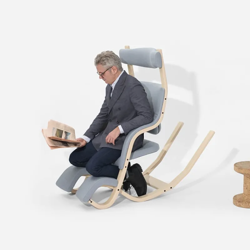 Varier Gravity ® Fauteuil de relaxation en tissu et bois> Chaise De Bureau|Fauteuil De Bureau