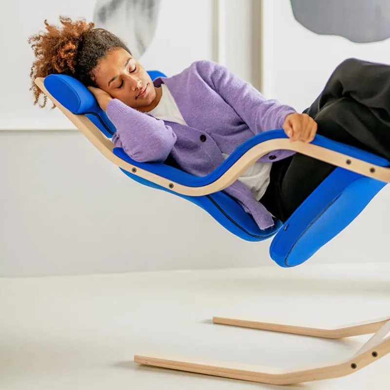 Varier Gravity ® Fauteuil de relaxation en tissu et bois> Chaise De Bureau|Fauteuil De Bureau