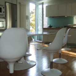 Harmony Chaise réglable en hauteur et pivotante design en technopolymère blanc> Chaise De Cuisine|Chaise De Salle à Manger