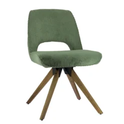 Hortense Chaise cocooning en tissu avec pieds en bois massif> Chaise De Salle à Manger|Chaise Salon