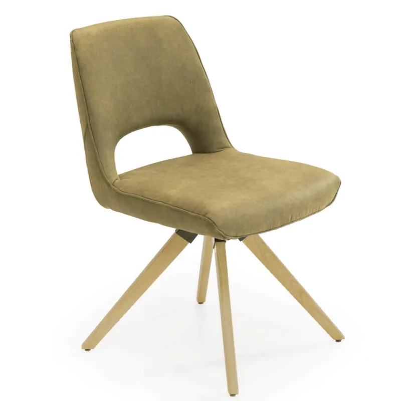 Hortense Chaise cocooning en tissu avec pieds en bois massif> Chaise De Salle à Manger|Chaise Salon