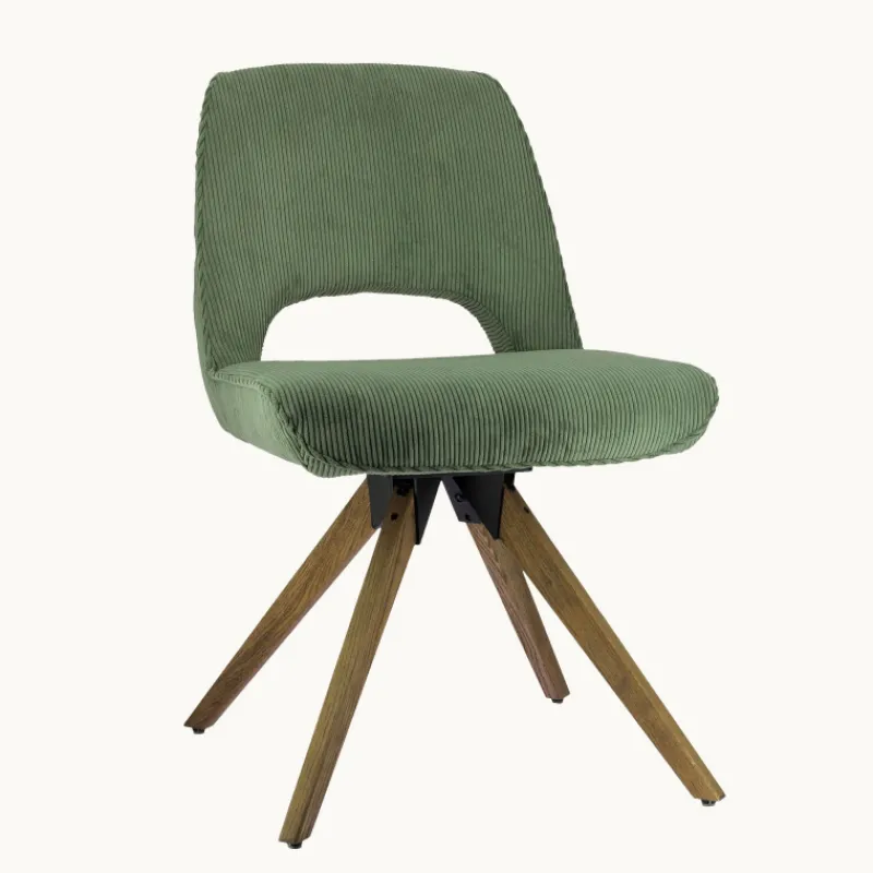 Hortense Chaise cocooning en tissu avec pieds en bois massif> Chaise De Salle à Manger|Chaise Salon