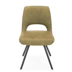 Hortense Chaise confortable en tissu avec pieds en métal><noscript><img width=