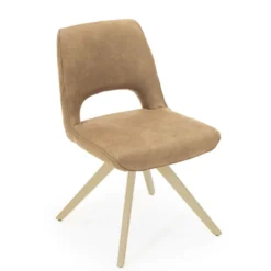Hortense Chaise pivotante en tissu avec pieds en bois> Chaise De Salle à Manger|Chaise De Bureau