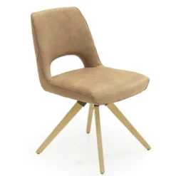 Hortense Chaise pivotante en tissu avec pieds en bois><noscript><img width=