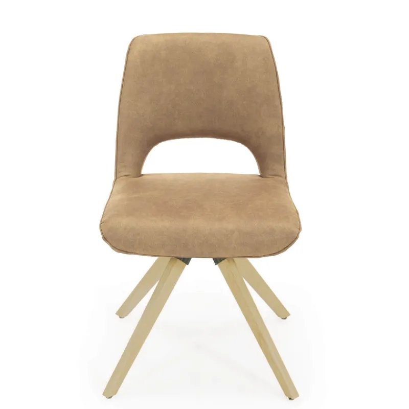 Hortense Chaise pivotante en tissu avec pieds en bois> Chaise De Salle à Manger|Chaise De Bureau