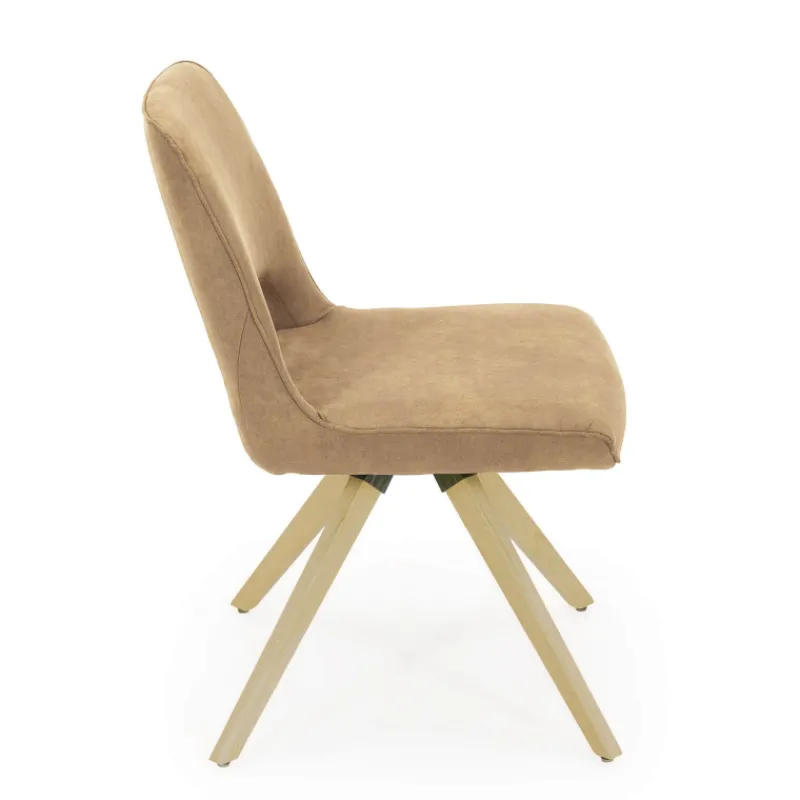 Hortense Chaise pivotante en tissu avec pieds en bois> Chaise De Salle à Manger|Chaise De Bureau