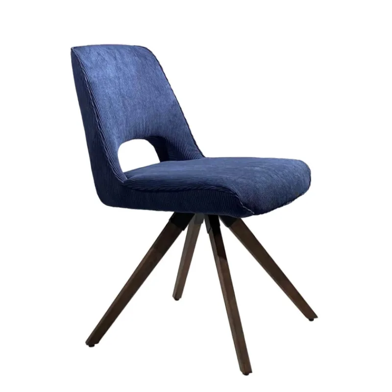 Hortense Chaise pivotante en tissu avec pieds en bois> Chaise De Salle à Manger|Chaise De Bureau