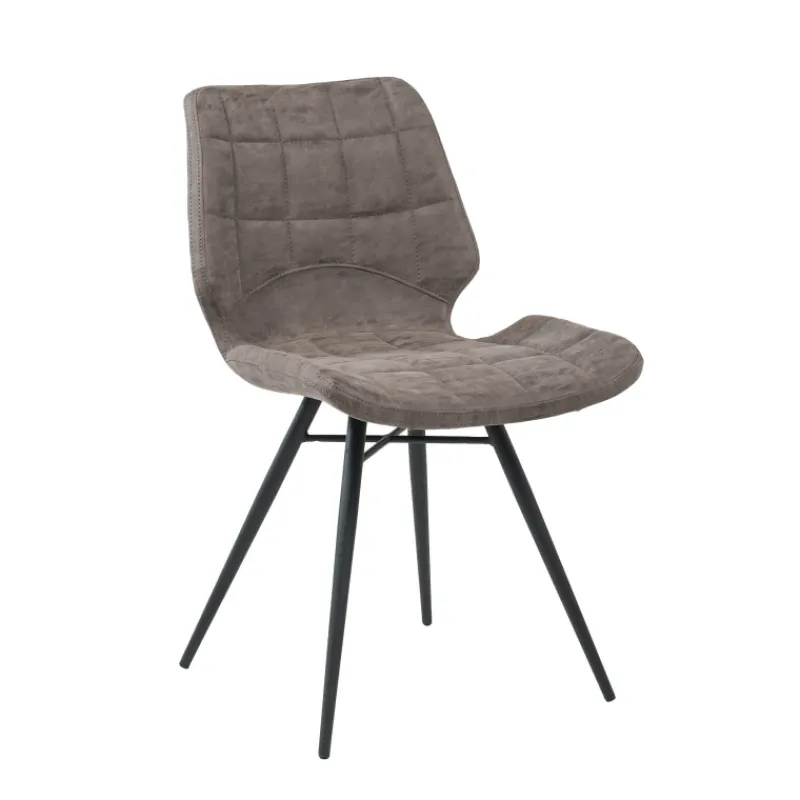 IberisChaise design rembourrée inspiration vintage avec pieds en métal noir> Chaise De Cuisine|Chaise De Salle à Manger