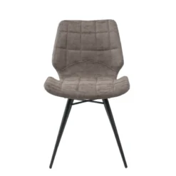 IberisChaise design rembourrée inspiration vintage avec pieds en métal noir><noscript><img width=