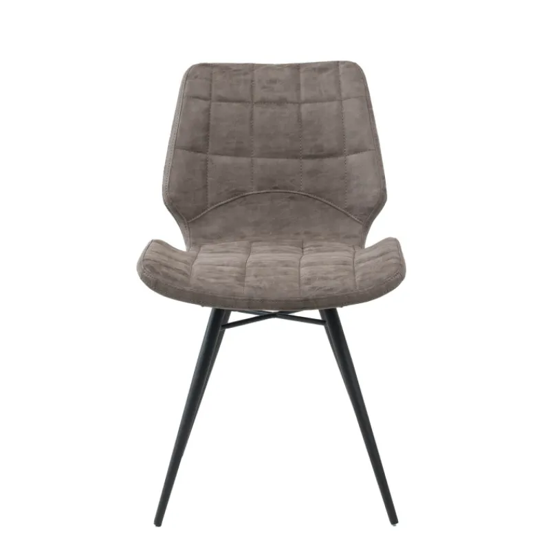 IberisChaise design rembourrée inspiration vintage avec pieds en métal noir> Chaise De Cuisine|Chaise De Salle à Manger