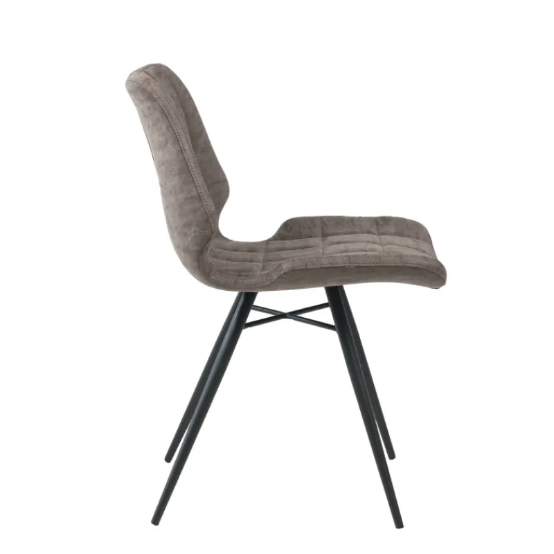 IberisChaise design rembourrée inspiration vintage avec pieds en métal noir> Chaise De Cuisine|Chaise De Salle à Manger