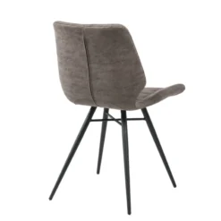 IberisChaise design rembourrée inspiration vintage avec pieds en métal noir><noscript><img width=