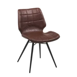 IberisChaise design rembourrée inspiration vintage avec pieds en métal noir><noscript><img width=