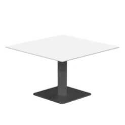 Cancio Ibero mini Table basse carrée en verre avec pied central> Table De Salon