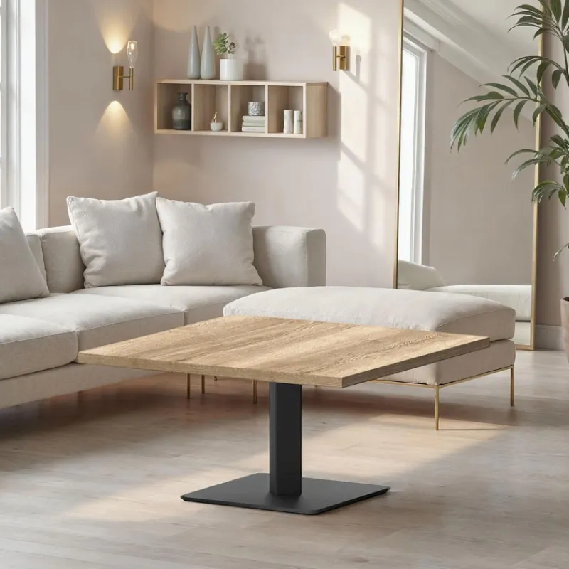 Cancio Ibero mini Table basse carrée en stratifié pied central> Table De Salon