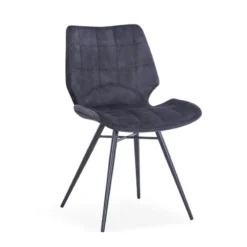 IbérisChaise design vintage rembourrée en velours><noscript><img width=