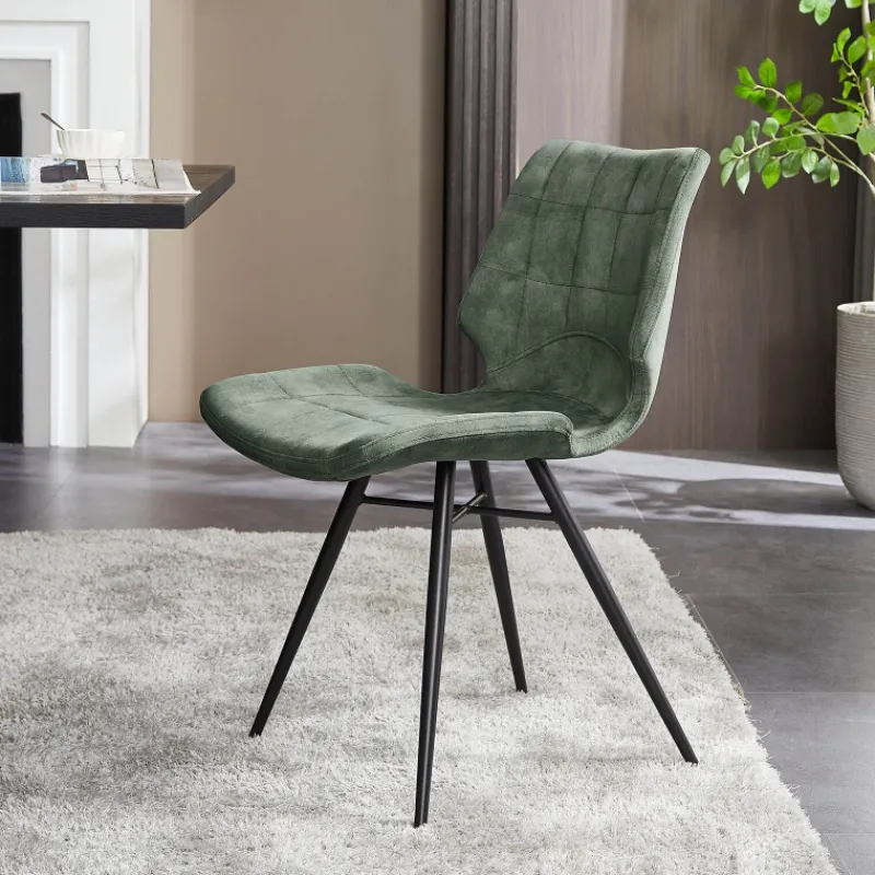IbérisChaise design vintage rembourrée en velours> Chaise De Salle à Manger|Chaise Salon