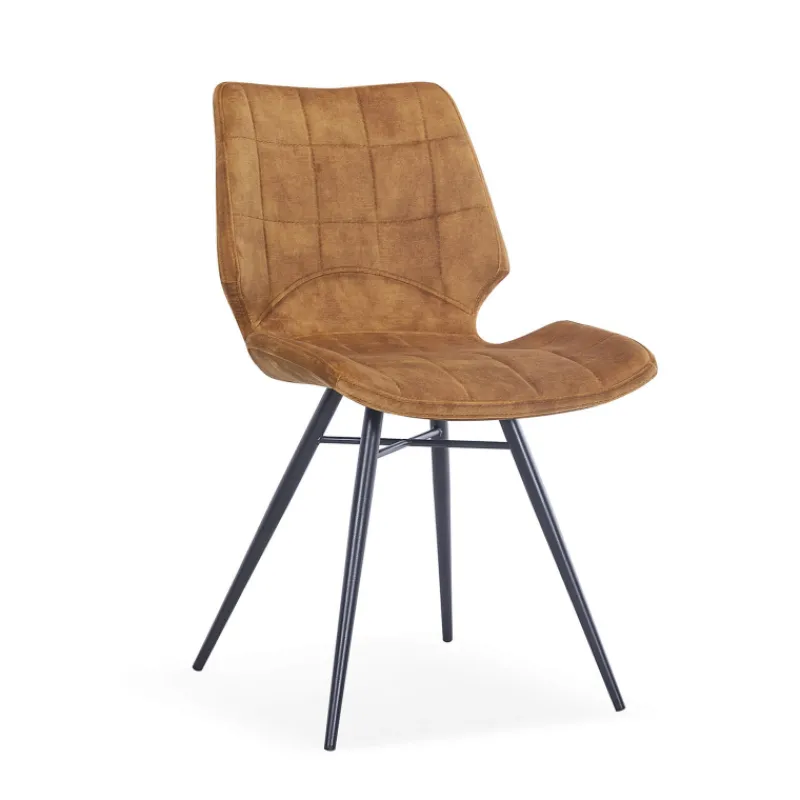 IbérisChaise design vintage rembourrée en velours> Chaise De Salle à Manger|Chaise Salon