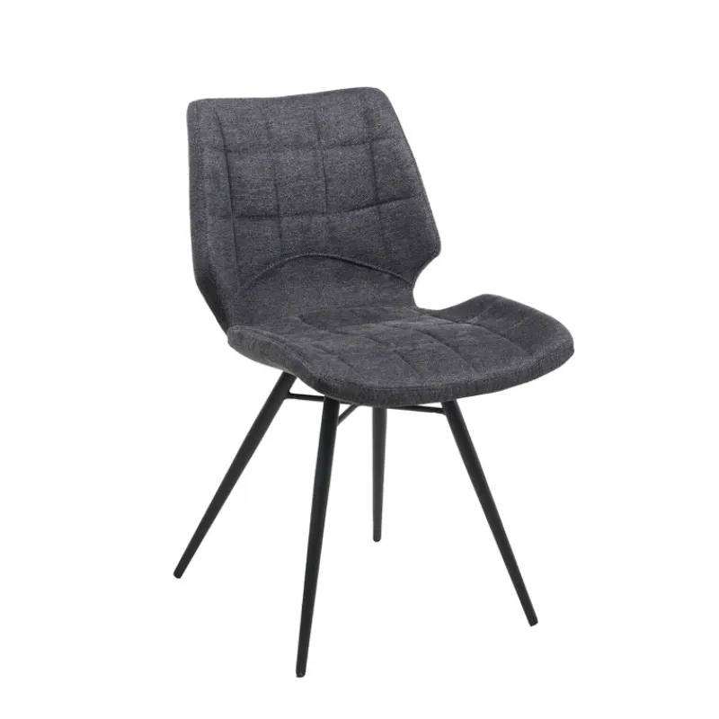 IbérisChaise design vintage rembourrée en tissu> Chaise De Salle à Manger|Chaise Salon