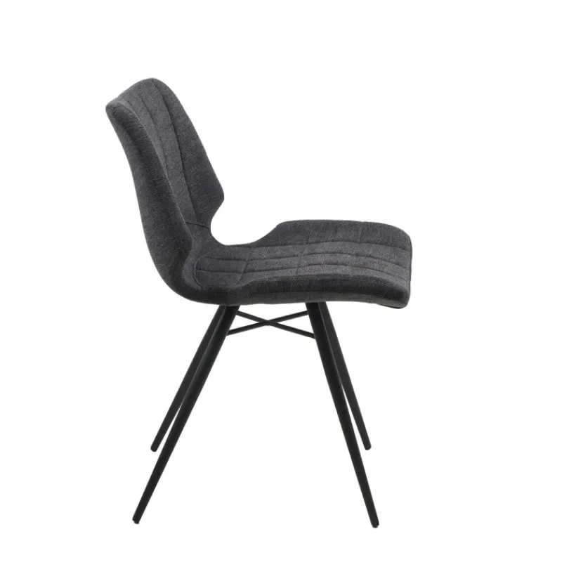 IbérisChaise design vintage rembourrée en tissu> Chaise De Salle à Manger|Chaise Salon