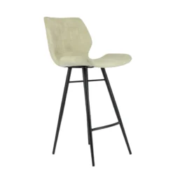 ImpiaTabouret design coque matelassée en velours et pieds en métal noir><noscript><img width=