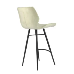 ImpiaTabouret design coque matelassée en velours et pieds en métal noir><noscript><img width=