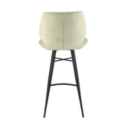 ImpiaTabouret design coque matelassée en velours et pieds en métal noir><noscript><img width=