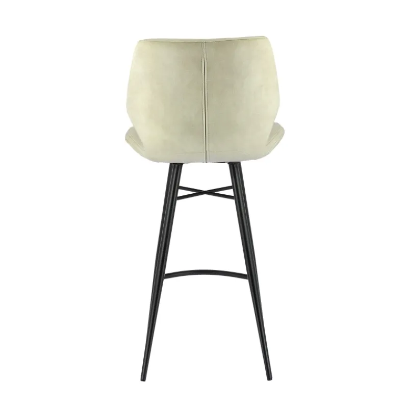 ImpiaTabouret design coque matelassée en velours et pieds en métal noir> Tabouret Snack (assise +/- 65 Cm)|Tabouret De Bar (assise +/- 80 Cm)