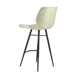ImpiaTabouret design coque matelassée en velours et pieds en métal noir><noscript><img width=