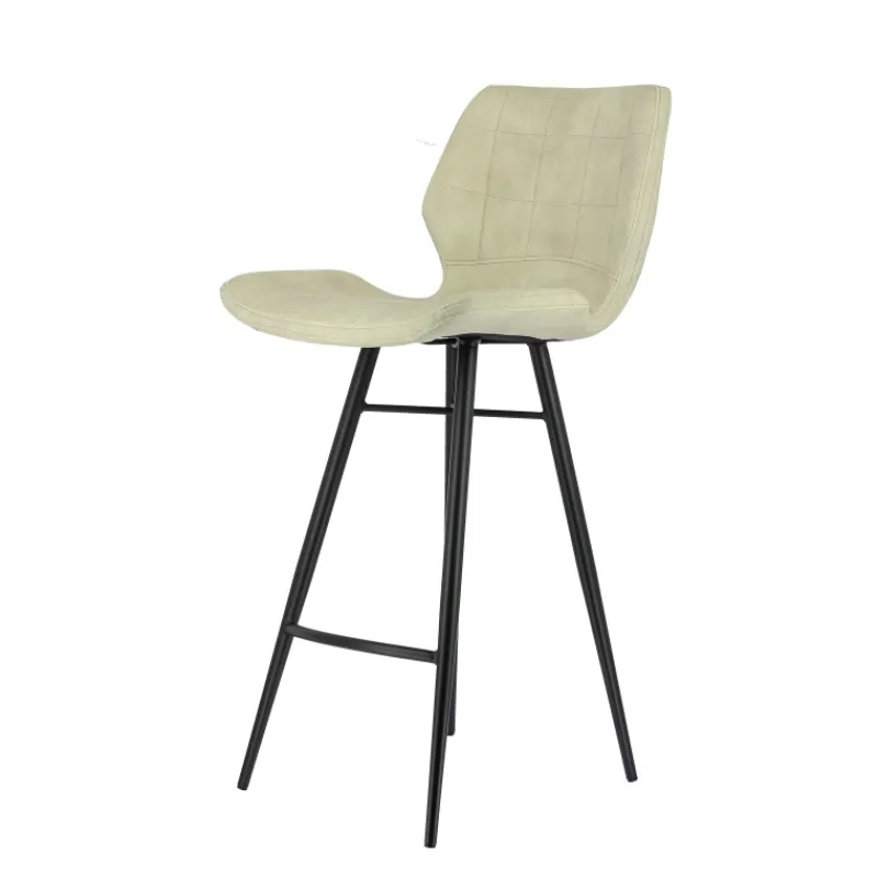 ImpiaTabouret design coque matelassée en velours et pieds en métal noir> Tabouret Snack (assise +/- 65 Cm)|Tabouret De Bar (assise +/- 80 Cm)