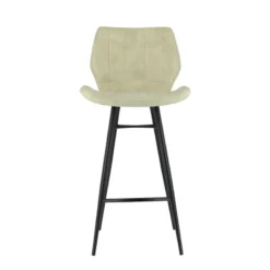 ImpiaTabouret design coque matelassée en velours et pieds en métal noir><noscript><img width=