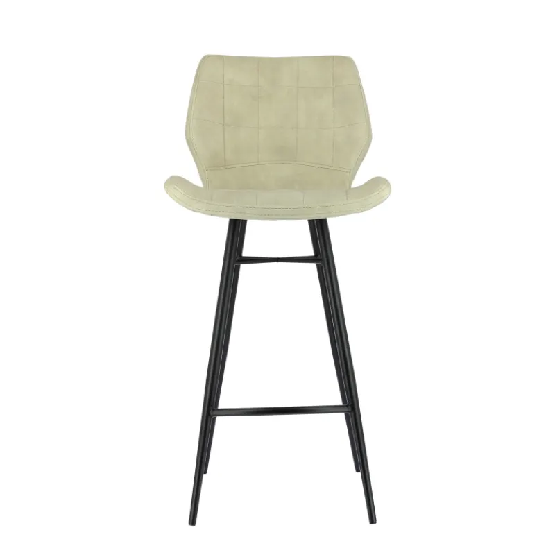 ImpiaTabouret design coque matelassée en velours et pieds en métal noir> Tabouret Snack (assise +/- 65 Cm)|Tabouret De Bar (assise +/- 80 Cm)