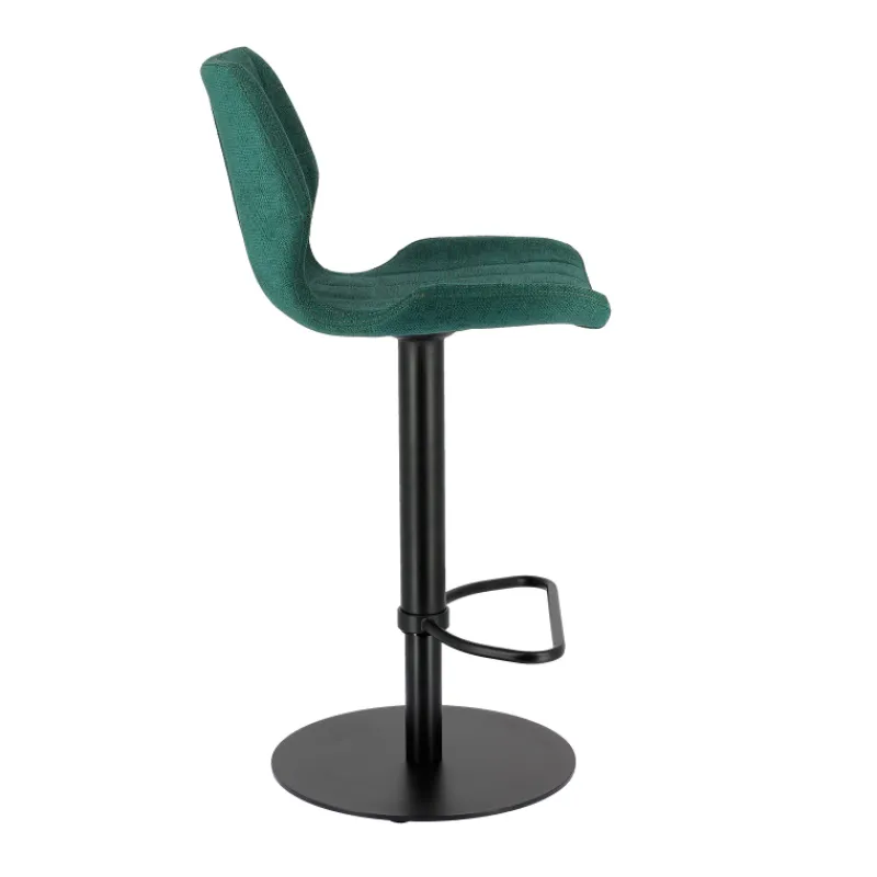 IndicaTabouret tournant et réglable coque en tissu avec pied en métal noir> Tabouret De Bar (assise +/- 80 Cm)|Tabouret Snack (assise +/- 65 Cm)