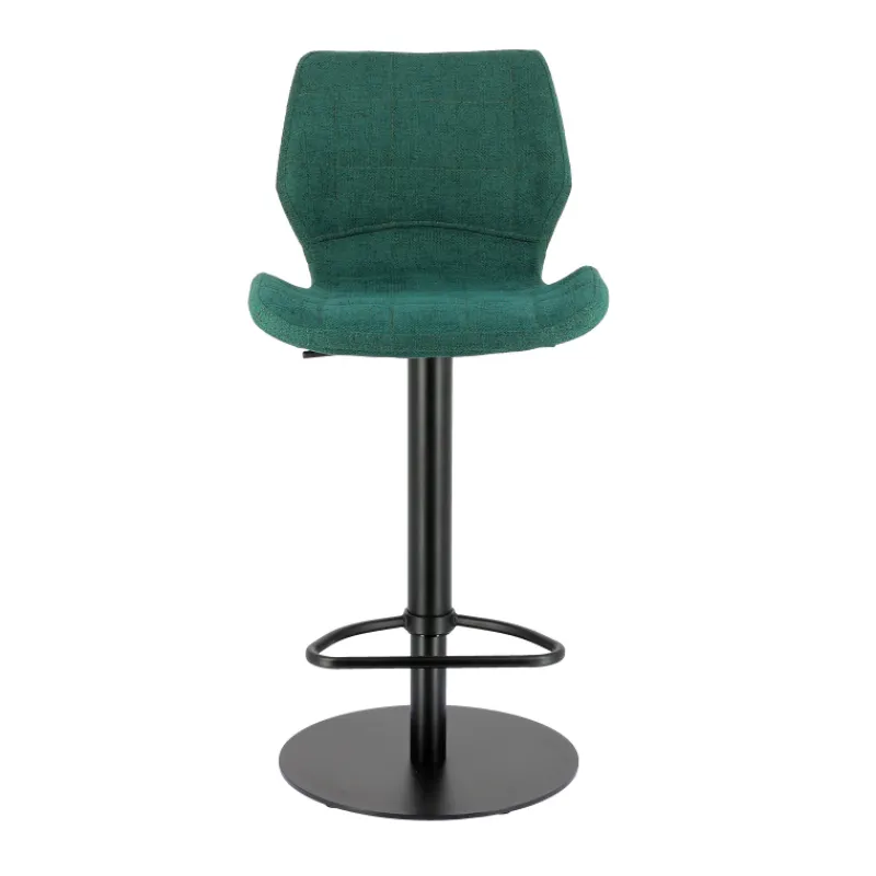 IndicaTabouret tournant et réglable coque en tissu avec pied en métal noir> Tabouret De Bar (assise +/- 80 Cm)|Tabouret Snack (assise +/- 65 Cm)