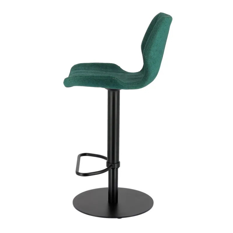 IndicaTabouret tournant et réglable coque en tissu avec pied en métal noir> Tabouret De Bar (assise +/- 80 Cm)|Tabouret Snack (assise +/- 65 Cm)