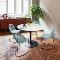 Midj Infinity ® Table pied central design en céramique et métal> Table De Salle à Manger