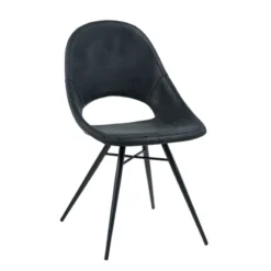 IsabelleChaise design avec coque ajourée en simili noir> Chaise De Cuisine|Chaise De Salle à Manger